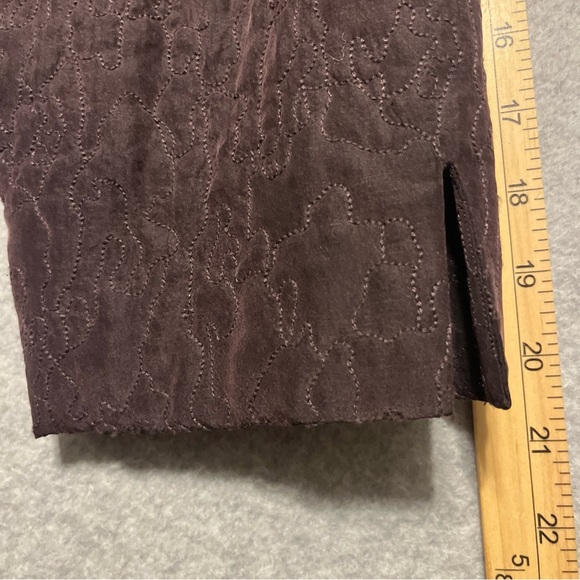 Eileen Fisher Jacket Women's 1X Plus Purple Silk Open Front Embroidered Classic - Picture 9 of 12